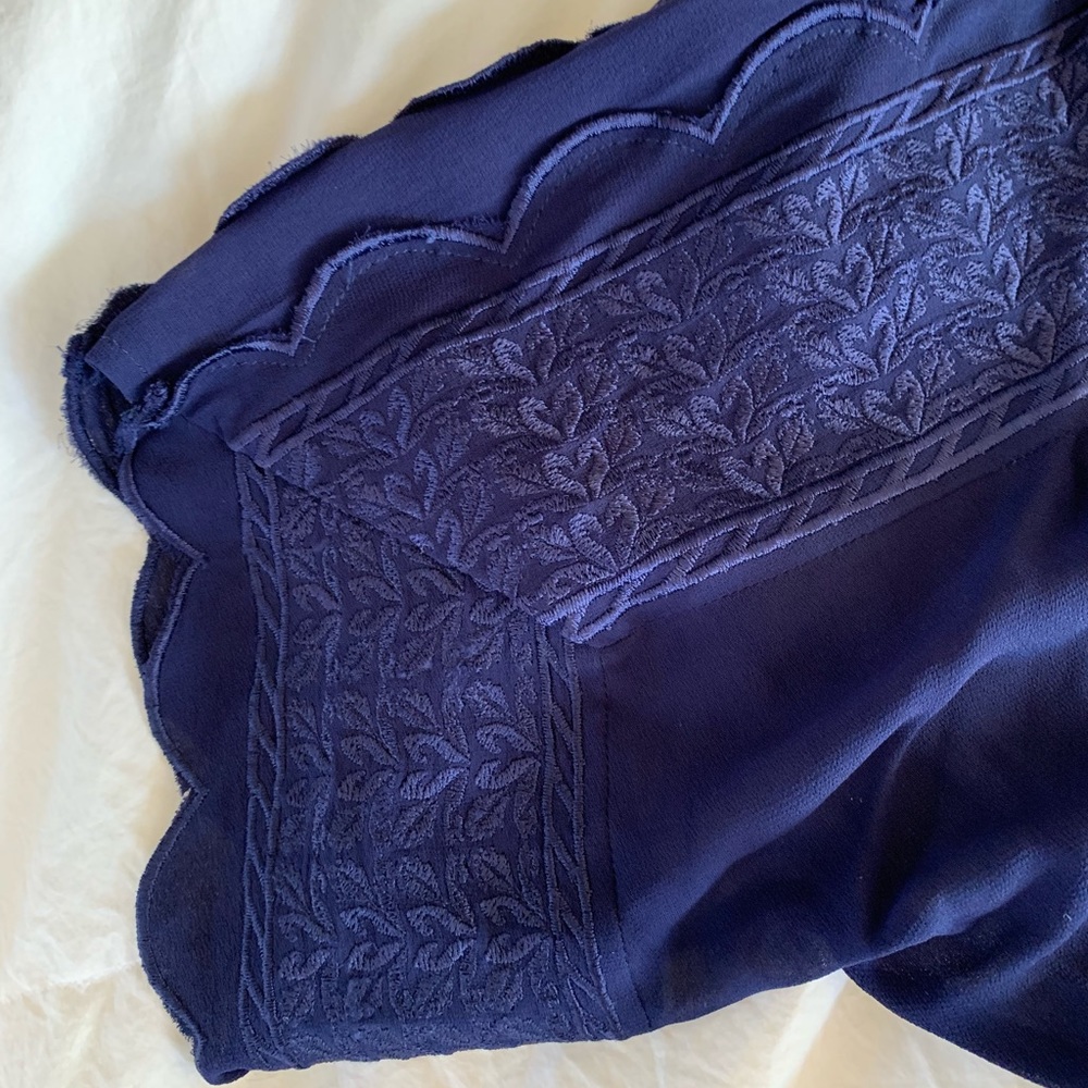 NWOT Isabel Marant Etoile Blue Scalloped Blouse - Picture 3 of 7